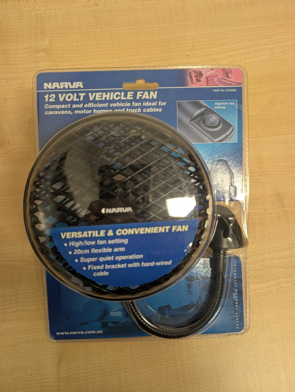 NARVA 12 Volt Vehicle Fan with High/Low setting 81060BL
