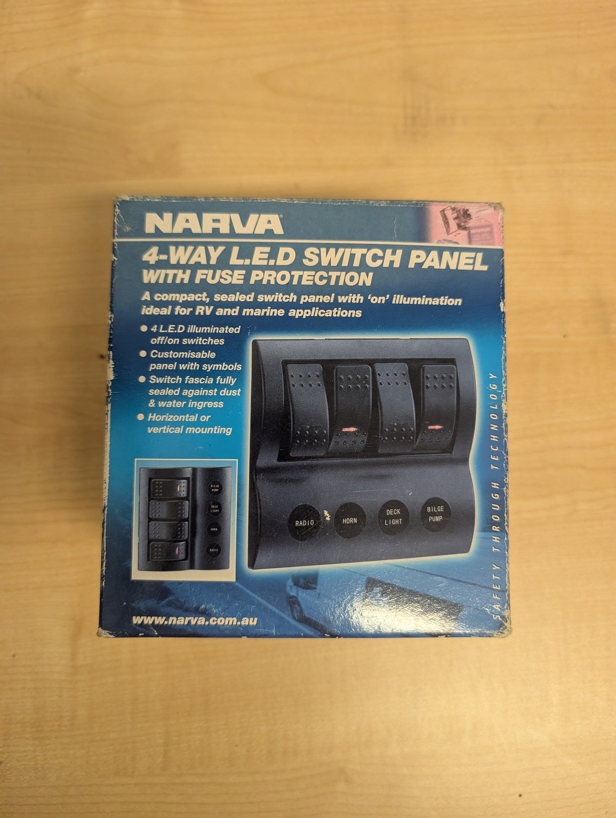 NARVA 4-Way LED Switch Panel with Fuse Protection 63190