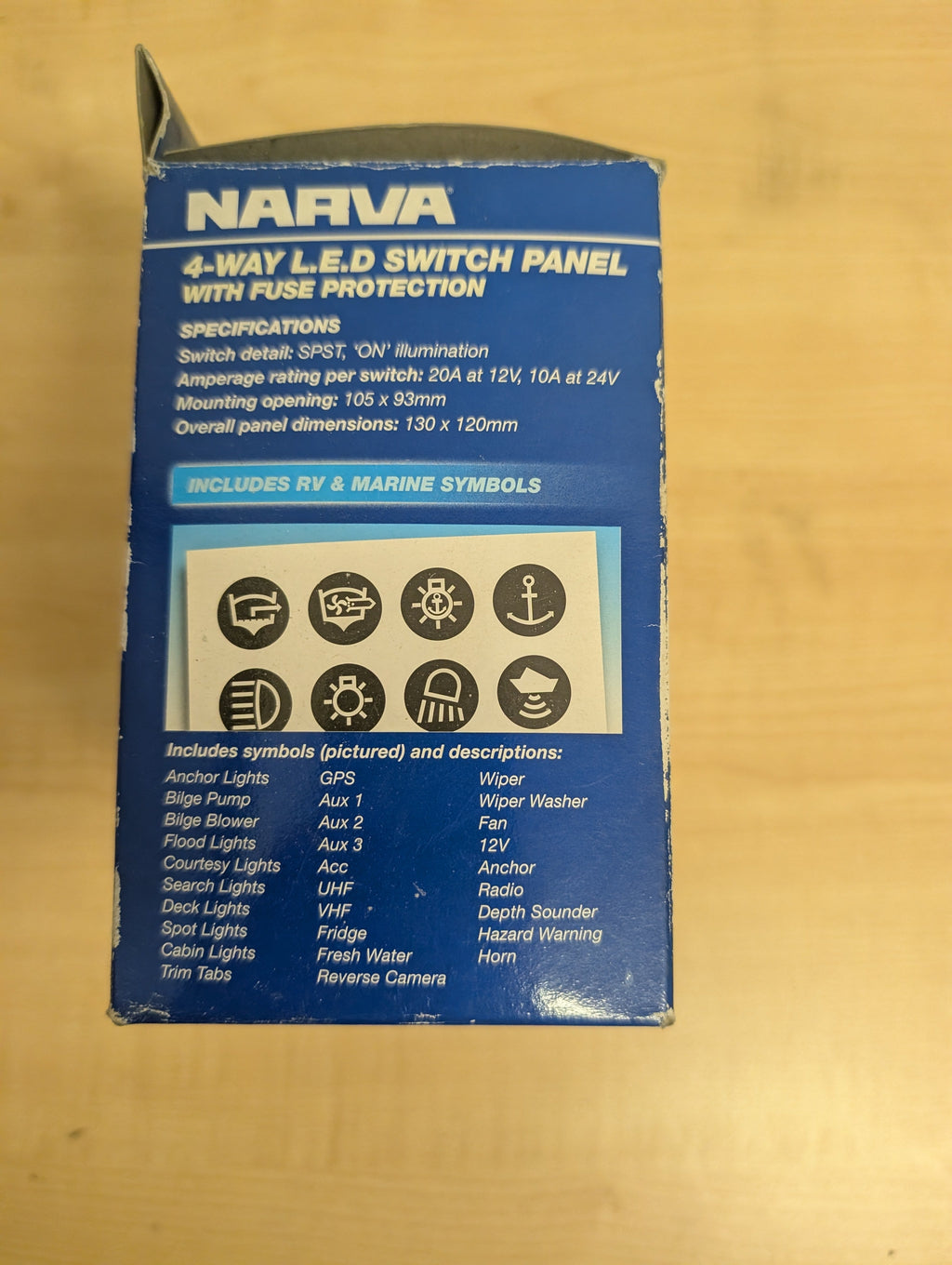 NARVA 4-Way LED Switch Panel with Fuse Protection 63190