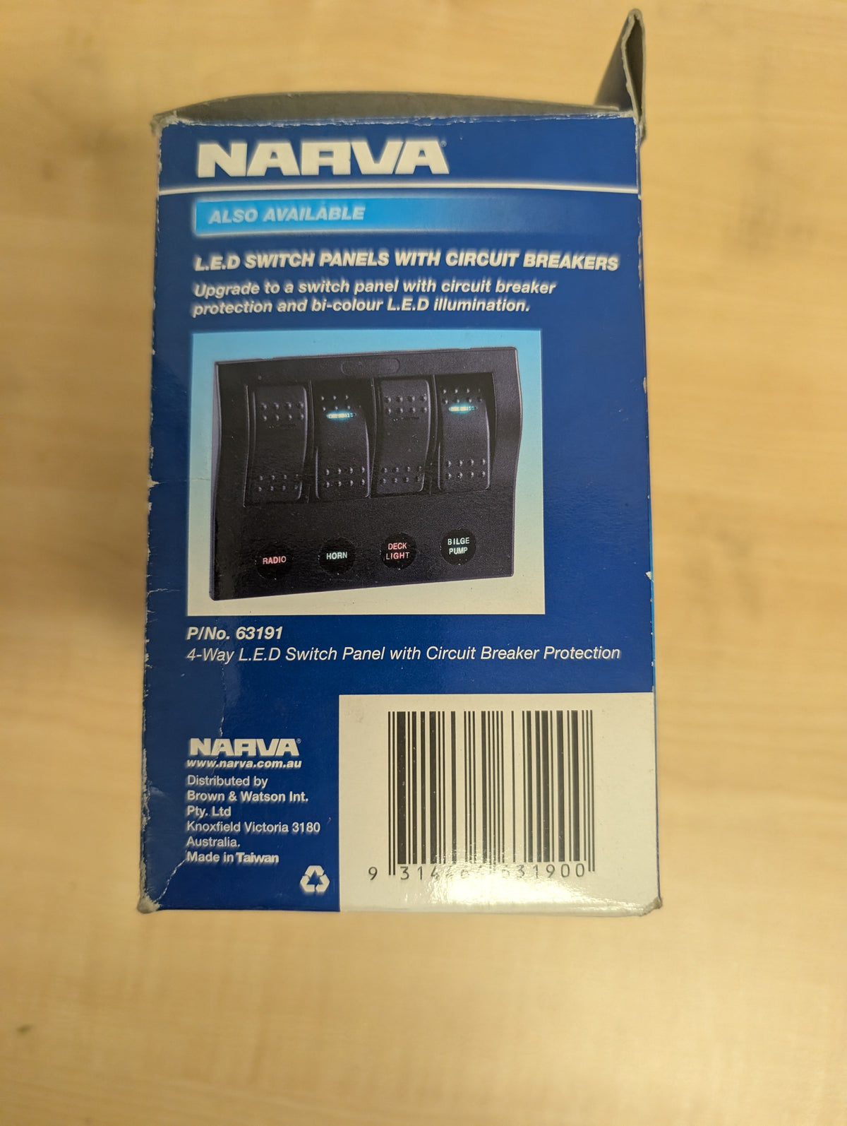 NARVA 4-Way LED Switch Panel with Fuse Protection 63190