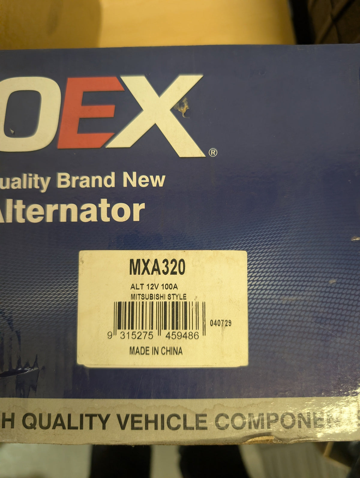 OEX 12V 100A Mitsubishi Style Alternator (MXA320)