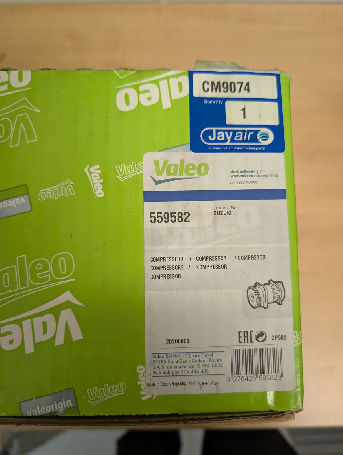 Valeo / Jayair 12V A/C Compressor (559582 / CM9074)