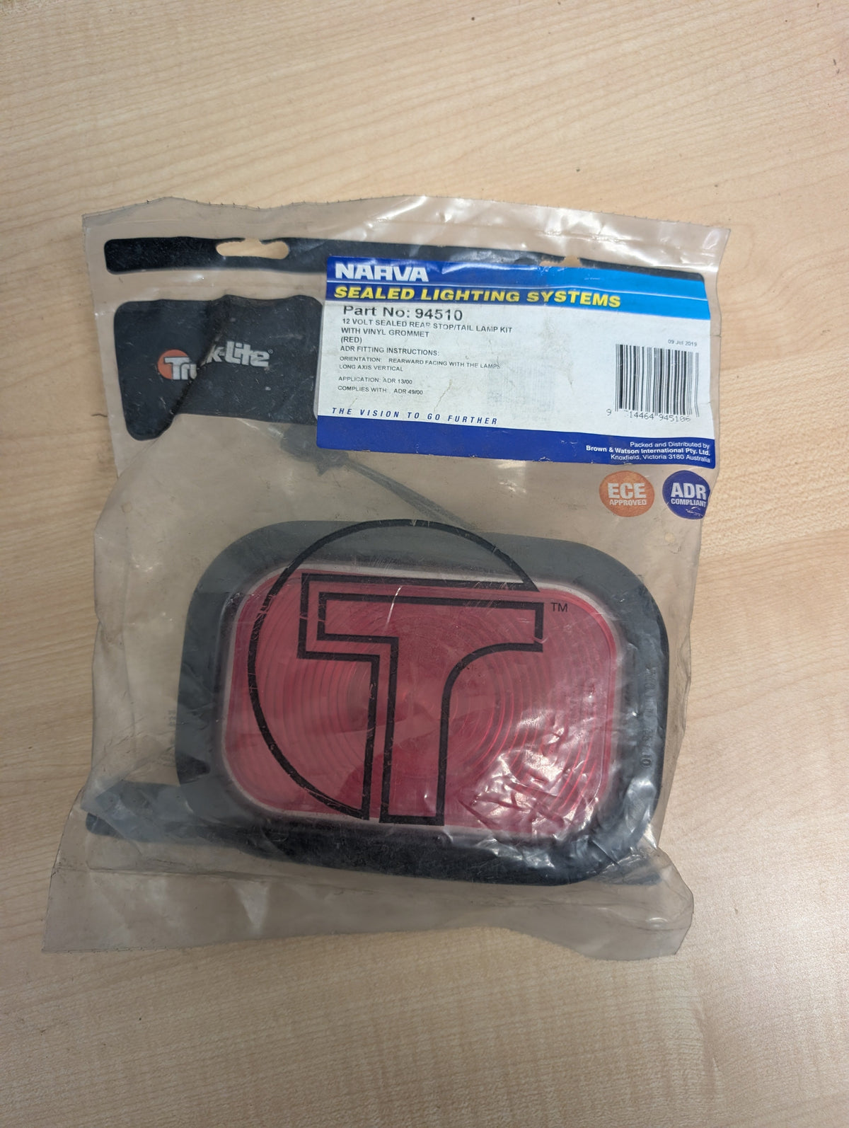 Narva Model 45 12V Sealed Rear Stop / Tail Lamp Kit with Vinyl Grommet (Part # 94510 / ADR Compliant)