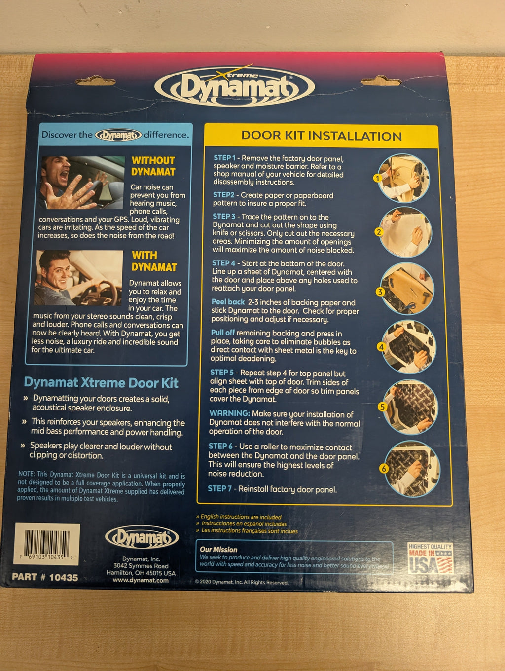 Dynamat Xtreme Sound Deadening Door Kit – 4 Sheets / 12 Sq. Ft (Part # 10435 / Car Audio Noise Barrier)